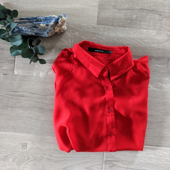 Ark & Co Sheer Cutout Cold Shoulder Sheer Top - Picture 7 of 7